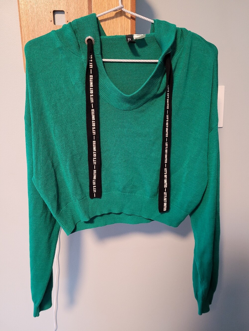Divided Green Knit Crop Pullover